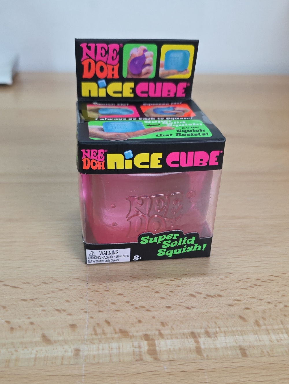 Nee Doh Nice Cube Super Solid Squish - Pink